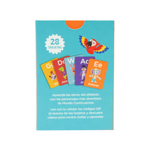 Cargar imagen en el visor de la galería, Tarjetas Fichas Didacticas ABC alfabeto con personajes de Mundo Canticuentos